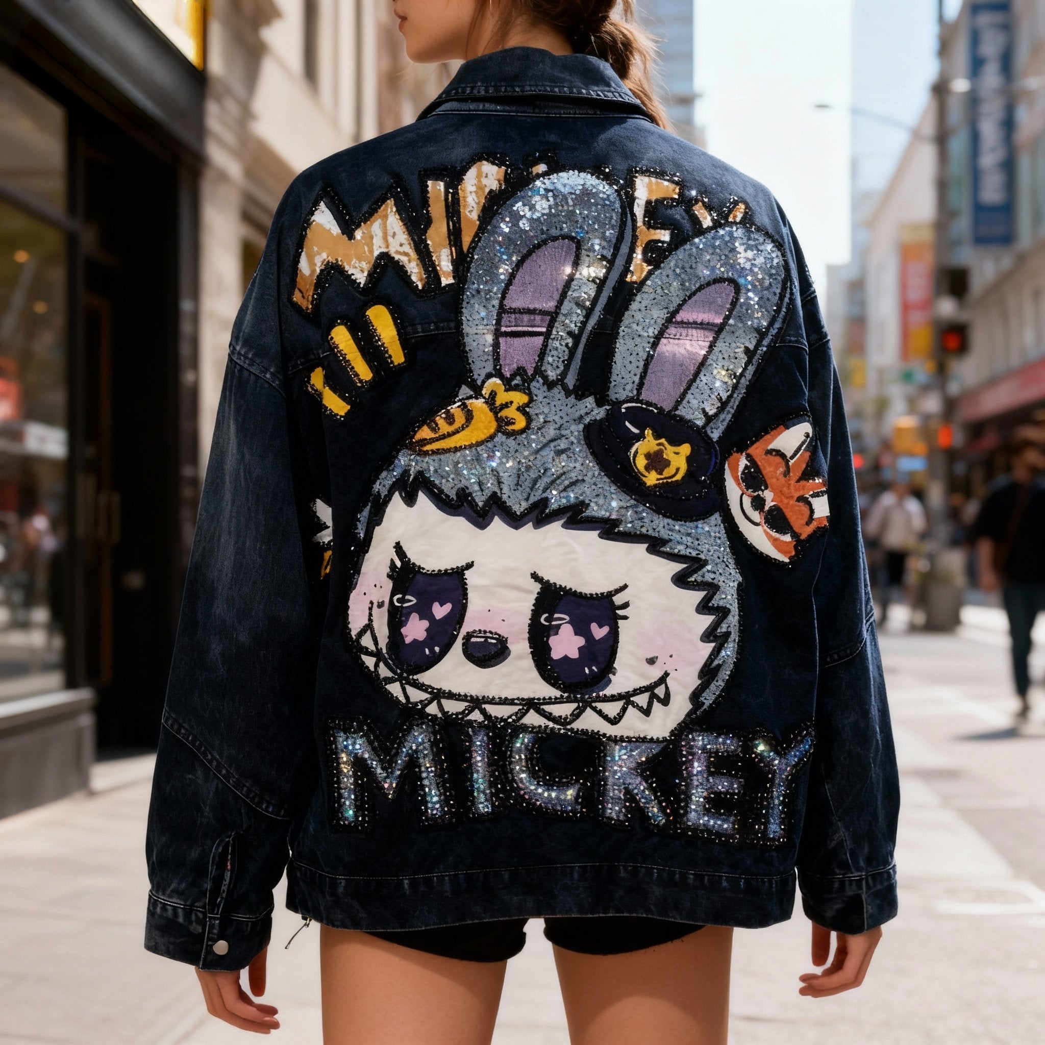 Labubu Embroidered Denim Jacket