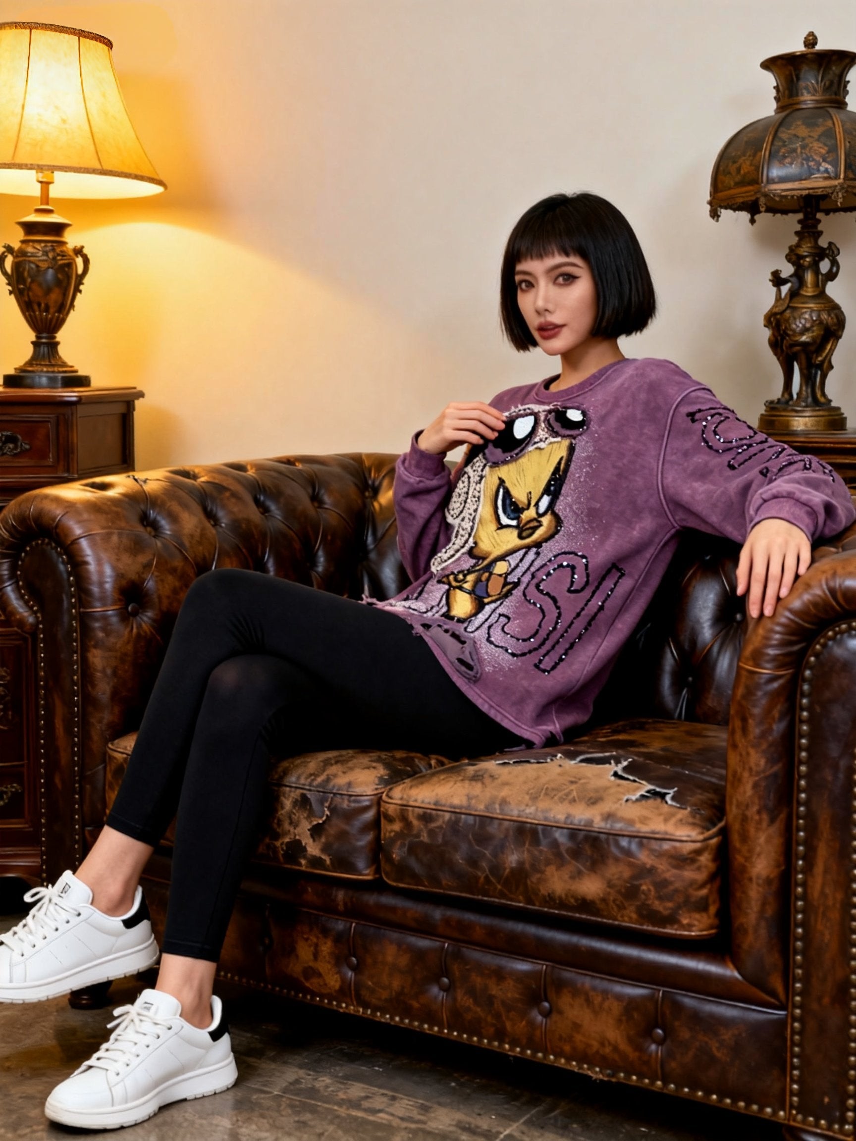 Tweedy Bird Heavy-Duty Embroidered Sweatshirt
