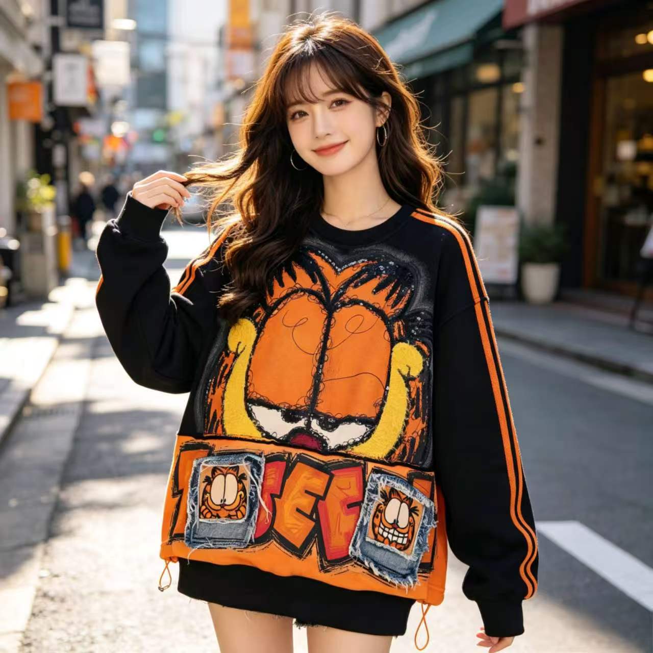 Heavyweight Garfield Patch Crewneck