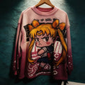 Moon Prism Power Gradient Sweatshirt | Pastel Pink to Cosmic Glow