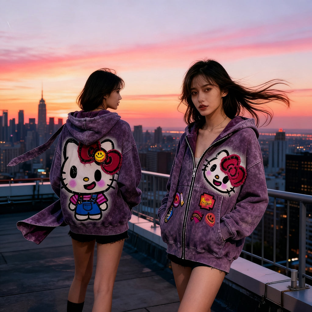 Embrace Timeless Cute: The Hello Kitty Embroidered Jacket
