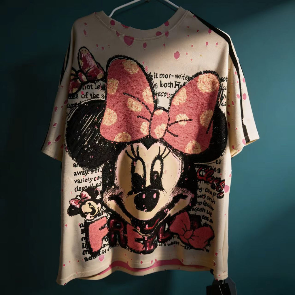 Exquisitely Embroidered Minnie T-Shirt – A Touch of Whimsy