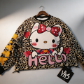 Hello Kitty Fierce Leopard Print Pullover Sweatshirt
