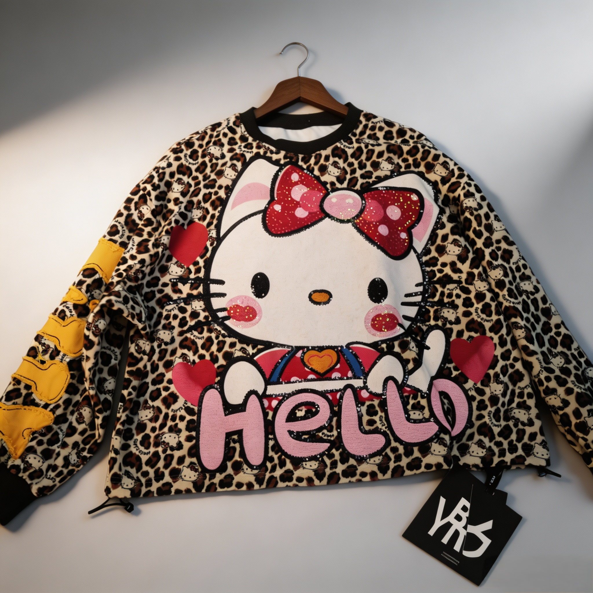 Hello Kitty Fierce Leopard Print Pullover Sweatshirt