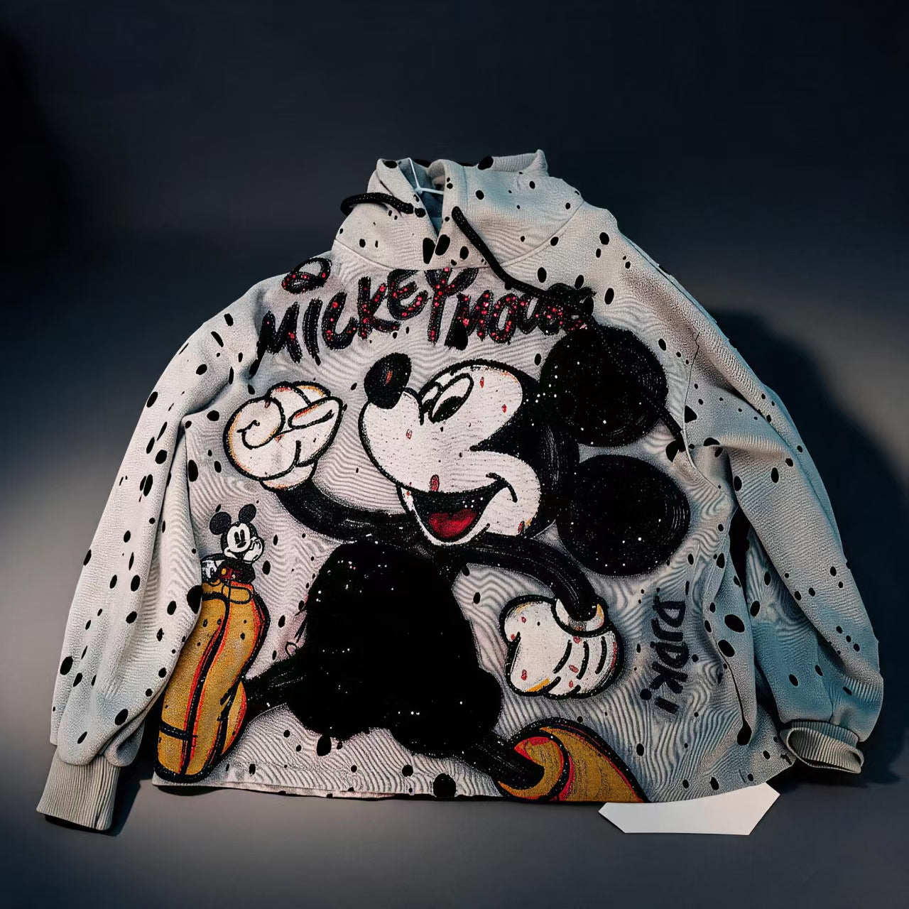 Mickey Apricot Cut-out Hooded Sweatshirt