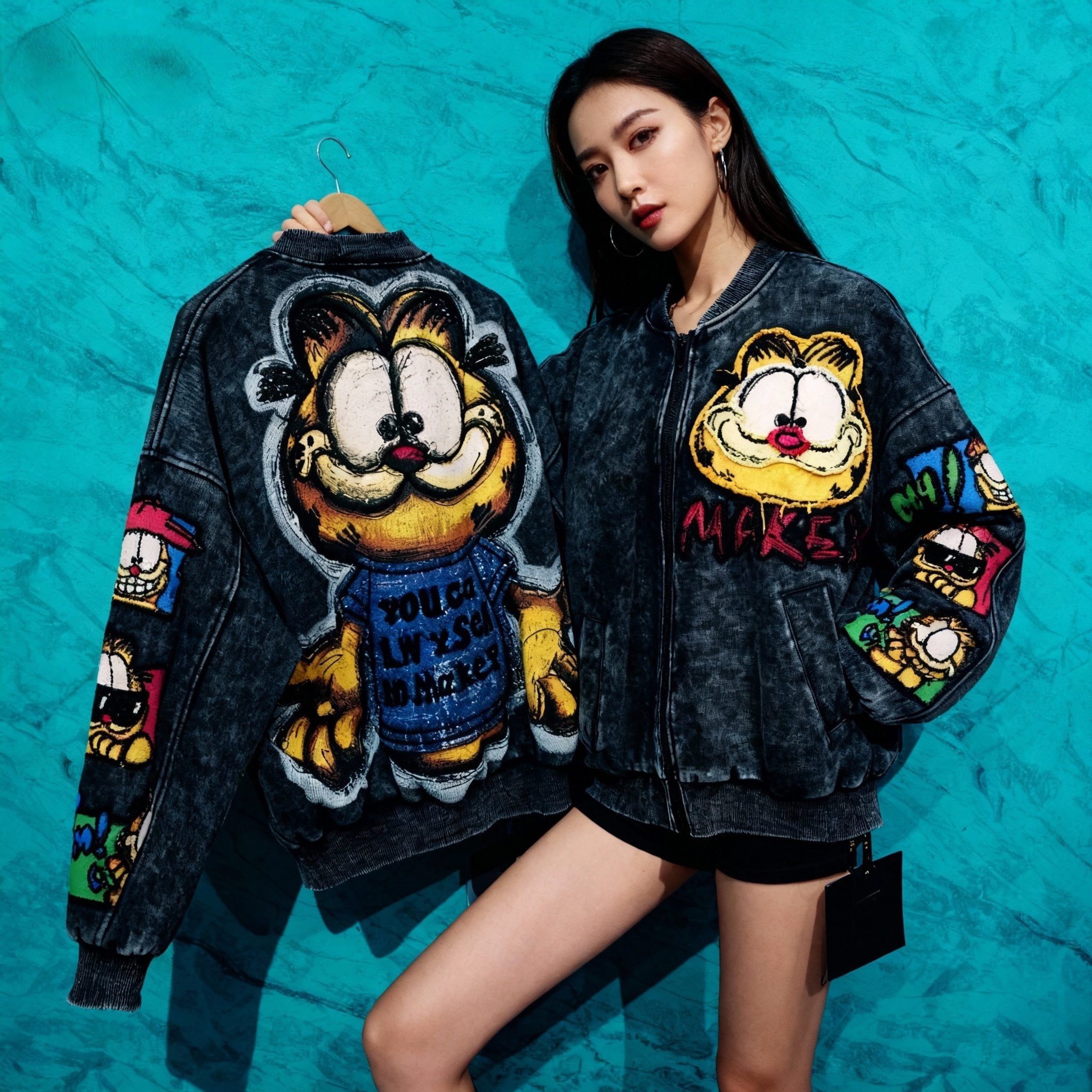 The Garfield Black Embroidered Jacket