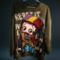 Vintage Betty Boop Chenille & Appliqué Embroidery Sweatshirt