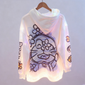Unisex Doraemon Anime Embroidered Sweatshirt - Soft Apricot Fleece Pullover