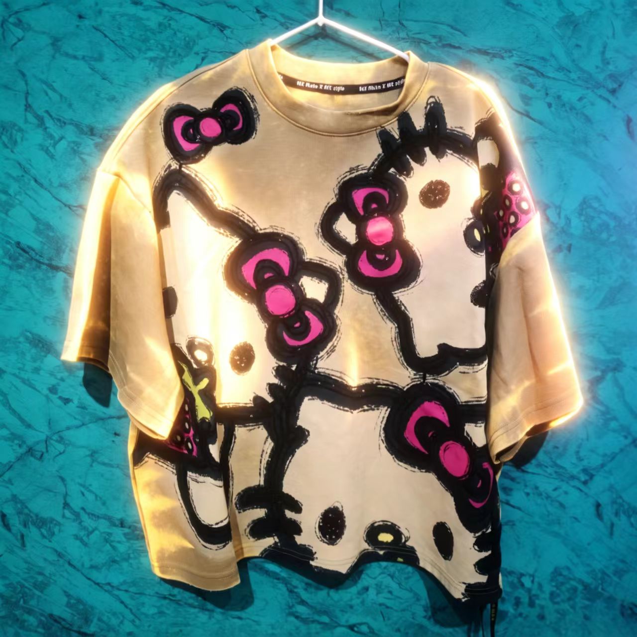 (079) Khaki Hello Kitty Tee
