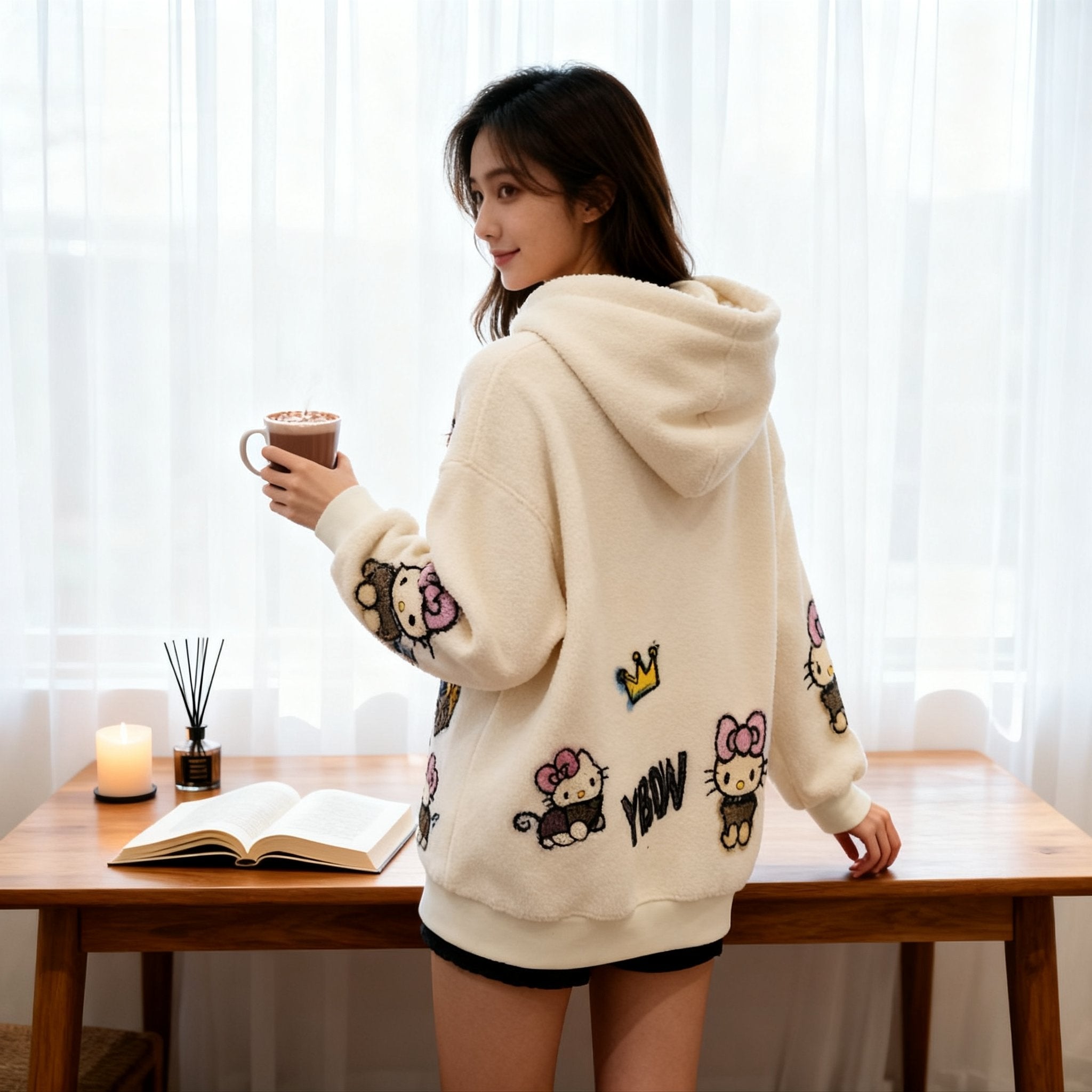 Hello Kitty Lambswool Sequin Jacket: Where Cozy Meets Dazzling
