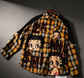 Betty Booh Denim & Plaid Jacket