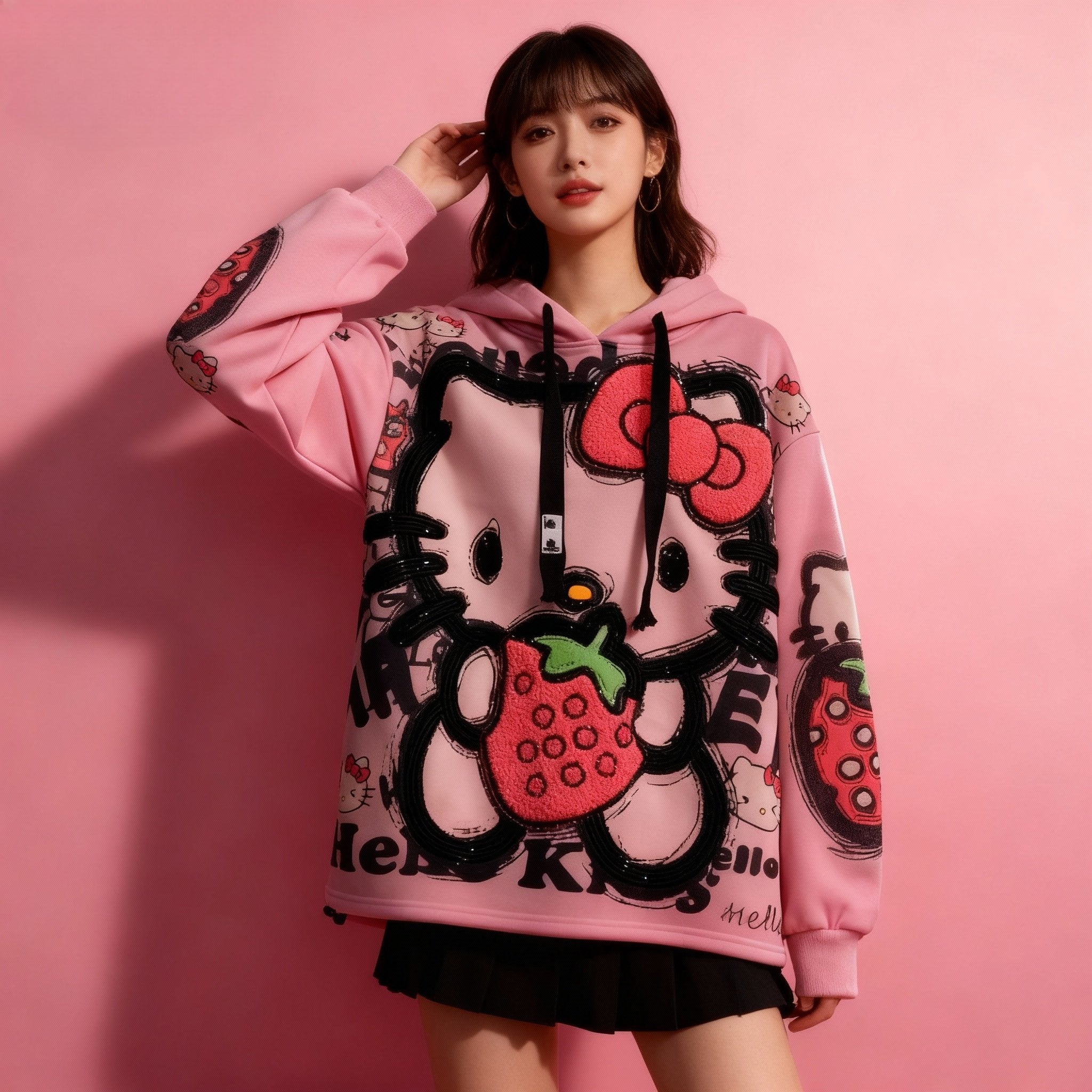 Hello Kitty & Friends: Strawberry Dreams Embroidered Hoodie