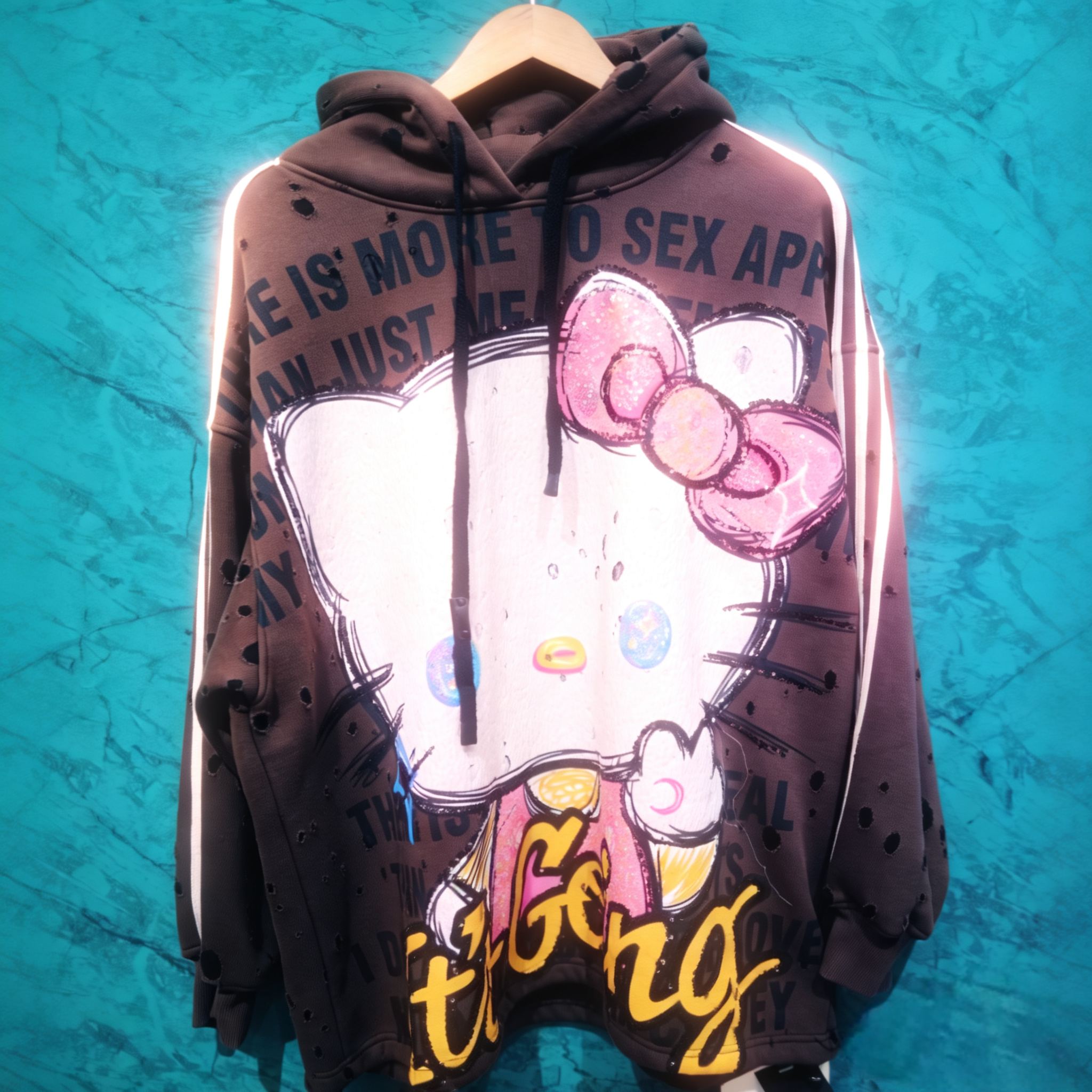 (067) Seqiuned Hello Kitty hoodie