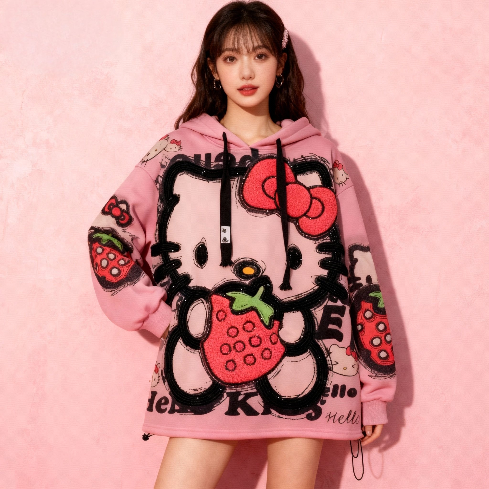 Hello Kitty & Friends: Strawberry Dreams Embroidered Hoodie